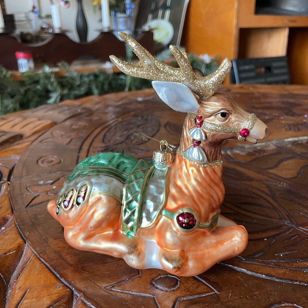 Fitz and Floyd large reindeer ornament
